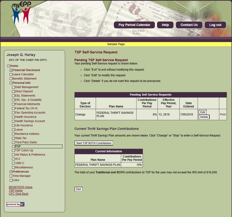TSP Self Service